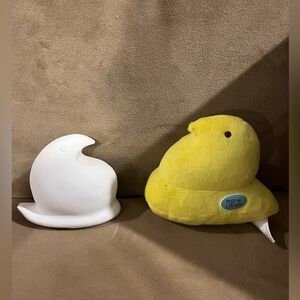 Peeps Plush Yellow Stuffed Animal and Peeps ceramic